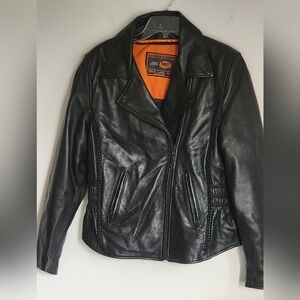 First Classics Black Leather Women's Motorcycle Jacket Thinsulate Liner    Sz XL